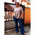 DARK BLUE RISE SLIM JEANS WOMEN'S  - Blue